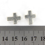 Maxbell Antique Silver Cross Beads for Necklace Bracelet Earrings Jewelry Making Craft Projects DIY Beads Pack of 10PCS