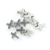 Maxbell Antique Silver Cross Beads for Necklace Bracelet Earrings Jewelry Making Craft Projects DIY Beads Pack of 10PCS