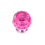 Maxbell 30mm Diameter Silvery Base Pink Acrylic Drawer Pull Knob Cabinet Door Handle with 1 Screw