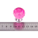 Maxbell 30mm Diameter Silvery Base Pink Acrylic Drawer Pull Knob Cabinet Door Handle with 1 Screw