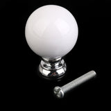 Maxbell Pack of 3PCS Home Restaurant Door Cabinet Wardrobe Hardware Ball Shape White Pull Handle Ceramic Knob + 3 Mounting Screws