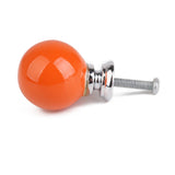 Maxbell Pack of 3PCS Home Restaurant Door Drawer Cabinet Wardrobe Hardware Orange Ball Pull Handle Ceramic Knob with 3 Mounting Screws