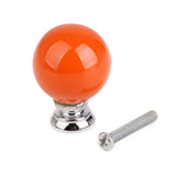 Maxbell Pack of 3PCS Home Restaurant Door Drawer Cabinet Wardrobe Hardware Orange Ball Pull Handle Ceramic Knob with 3 Mounting Screws