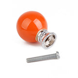 Maxbell Pack of 3PCS Home Restaurant Door Drawer Cabinet Wardrobe Hardware Orange Ball Pull Handle Ceramic Knob with 3 Mounting Screws