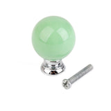 Maxbell Pack of 3PCS Home Restaurant Door Drawer Cabinet Wardrobe Hardware Green Ball Pull Handle Ceramic Knob with 3 Mounting Screws