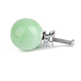 Maxbell Pack of 3PCS Home Restaurant Door Drawer Cabinet Wardrobe Hardware Green Ball Pull Handle Ceramic Knob with 3 Mounting Screws