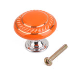 Maxbell Home Bedroom Kitchen Shoe Cabinet Cupboard Door Drawer Bin Mushroom Pull Handle Knob Puller Orange 2PCS + 2 Mounting Screw