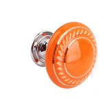 Maxbell Home Bedroom Kitchen Shoe Cabinet Cupboard Door Drawer Bin Mushroom Pull Handle Knob Puller Orange 2PCS + 2 Mounting Screw