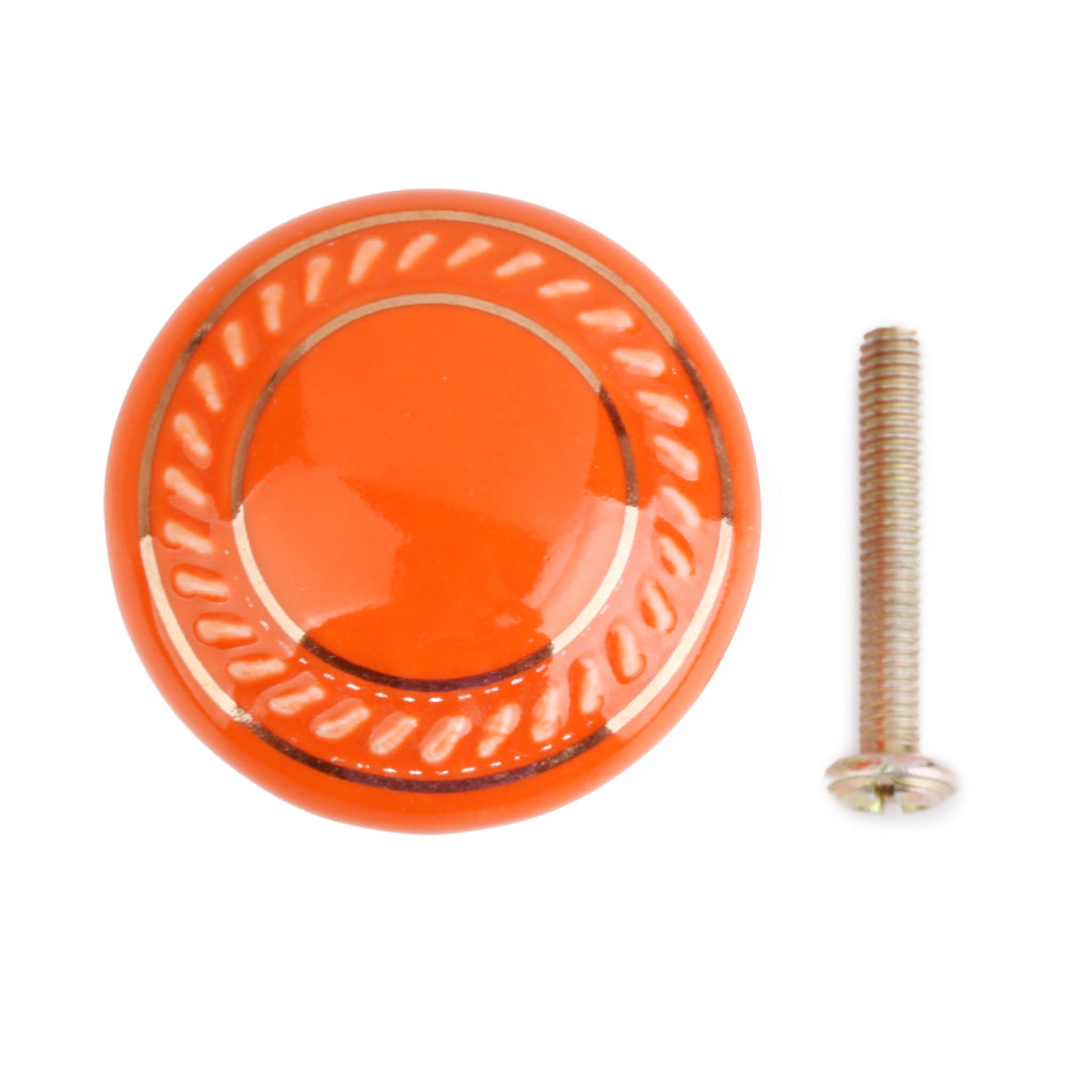 Maxbell Home Bedroom Kitchen Shoe Cabinet Cupboard Door Drawer Bin Mushroom Pull Handle Knob Puller Orange 2PCS + 2 Mounting Screw