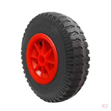 Maxbell 2 Pieces 10" 0.88" Spare Puncture Proof Black Tyre on Red Wheel for Kayak Canoe Trolley/ Carrier/ Jockey