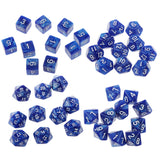 Maxbell 40 Pieces Multi Sided D6-D20 Dice for D&D TRPG Party Board Game Toys Blue