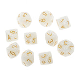 Maxbell 40 Pieces Multi Sided D6-D20 Dice for D&D TRPG Party Board Game Toys White