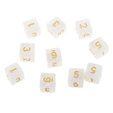 Maxbell 40 Pieces Multi Sided D6-D20 Dice for D&D TRPG Party Board Game Toys White