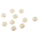 Maxbell 40 Pieces Multi Sided D6-D20 Dice for D&D TRPG Party Board Game Toys White