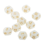 Maxbell 40 Pieces Multi Sided D6-D20 Dice for D&D TRPG Party Board Game Toys White