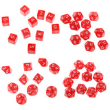 Maxbell 40 Pieces Multi Sided D6-D20 Dice for D&D TRPG Party Board Game Toys Red