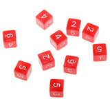 Maxbell 40 Pieces Multi Sided D6-D20 Dice for D&D TRPG Party Board Game Toys Red