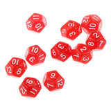 Maxbell 40 Pieces Multi Sided D6-D20 Dice for D&D TRPG Party Board Game Toys Red