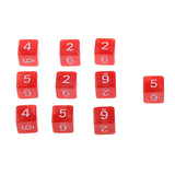 Maxbell 40 Pieces Multi Sided D6-D20 Dice for D&D TRPG Party Board Game Toys Red