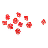 Maxbell 40 Pieces Multi Sided D6-D20 Dice for D&D TRPG Party Board Game Toys Red