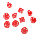 Maxbell 40 Pieces Multi Sided D6-D20 Dice for D&D TRPG Party Board Game Toys Red