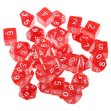 Maxbell 40 Pieces Multi Sided D6-D20 Dice for D&D TRPG Party Board Game Toys Red