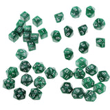 Maxbell 40 Pieces Multi Sided D6-D20 Dice for D&D TRPG Party Board Game Toys Green