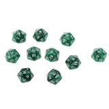 Maxbell 40 Pieces Multi Sided D6-D20 Dice for D&D TRPG Party Board Game Toys Green