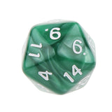 Maxbell 40 Pieces Multi Sided D6-D20 Dice for D&D TRPG Party Board Game Toys Green