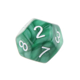 Maxbell 40 Pieces Multi Sided D6-D20 Dice for D&D TRPG Party Board Game Toys Green