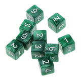 Maxbell 40 Pieces Multi Sided D6-D20 Dice for D&D TRPG Party Board Game Toys Green