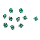 Maxbell 40 Pieces Multi Sided D6-D20 Dice for D&D TRPG Party Board Game Toys Green