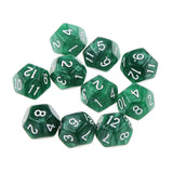 Maxbell 40 Pieces Multi Sided D6-D20 Dice for D&D TRPG Party Board Game Toys Green