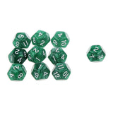 Maxbell 40 Pieces Multi Sided D6-D20 Dice for D&D TRPG Party Board Game Toys Green