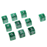 Maxbell 40 Pieces Multi Sided D6-D20 Dice for D&D TRPG Party Board Game Toys Green