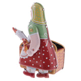 Maxbell Wind Up Tin Toy Walking Peasant Woman with Basket Clockwork Collectible Gift