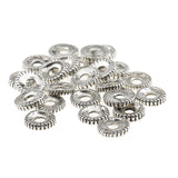 Maxbell   Wholesale DIY Spacer Beads Findings Tibetan Silver Rondelle Wheel for Jewelry Finding Making