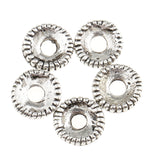 Maxbell   Wholesale DIY Spacer Beads Findings Tibetan Silver Rondelle Wheel for Jewelry Finding Making