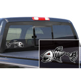 Maxbell 2 Pieces Shark Teeth Mouth Decal Stickers + 2 Pieces Skeleton Fish Stickers