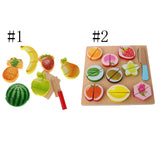 Maxbell 8 Pieces + 11 Pieces Kitchen Wooden Fruits Baby Educational Pretend Cut Toys