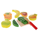 Maxbell 8 Pieces + 11 Pieces Kitchen Wooden Fruits Baby Educational Pretend Cut Toys