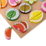 Maxbell 8 Pieces + 11 Pieces Kitchen Wooden Fruits Baby Educational Pretend Cut Toys