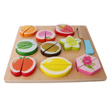 Maxbell 8 Pieces + 11 Pieces Kitchen Wooden Fruits Baby Educational Pretend Cut Toys