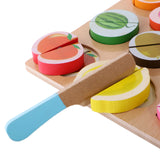 Maxbell 8 Pieces + 11 Pieces Kitchen Wooden Fruits Baby Educational Pretend Cut Toys