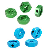 Maxbell 4 Pieces AX30427 Aluminium Alloy 12mm Hub Six Angle Adapter for 1/10 AXIAL SCX10 RC Car Parts Accessories Blue