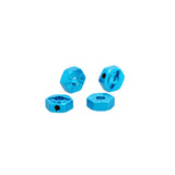 Maxbell 4 Pieces AX30427 Aluminium Alloy 12mm Hub Six Angle Adapter for 1/10 AXIAL SCX10 RC Car Parts Accessories Blue