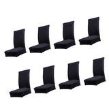 Maxbell 8 Pieces Soft Polyester Spandex Dining Stool Chair Cover Slipcover Black