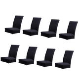 Maxbell 8 Pieces Soft Polyester Spandex Dining Stool Chair Cover Slipcover Black