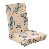 Maxbell 8Pieces Elastic Fabric Short Dining Chair Cover Wedding Post Card Butterfly Decor