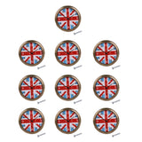 Maxbell 10Pieces Vintage Style Clock Cabinet Door Drawer Handle Pull Knob 35mm British Flag